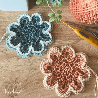 二重花びらのコースター（#doily_019）｜レース編み・かぎ編み 編み図