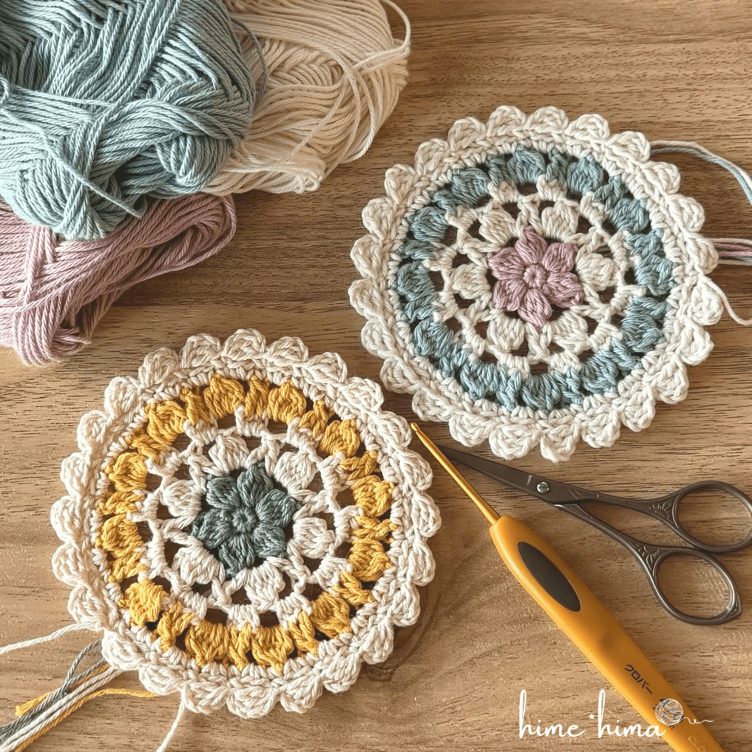 コットン糸を編み比べてみた【ダイソー・セリア・ハマナカ】 | 糸を編む コットン１００％ ロアン 5色10玉 レース編み サマーヤーン