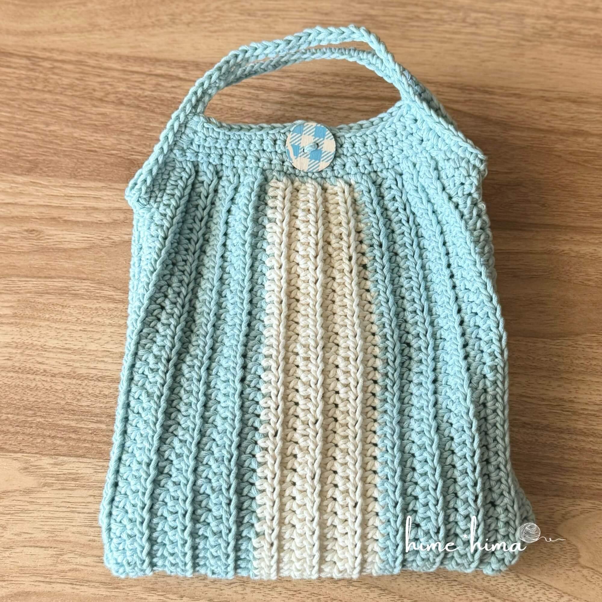 極太コットン糸で編む小さめグラニーバッグ（#bag_002）