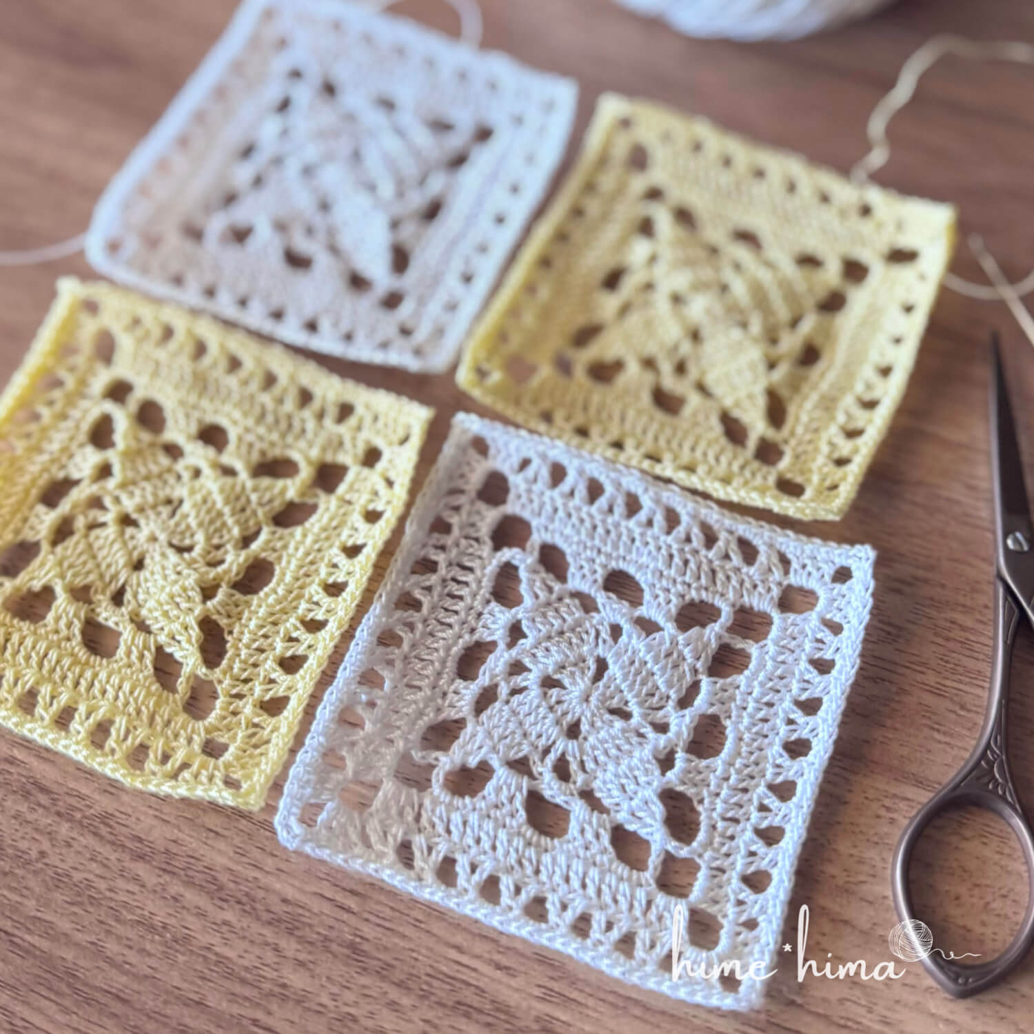 アミュレットモチーフの編み図（ダイヤ型）（#doily_032)