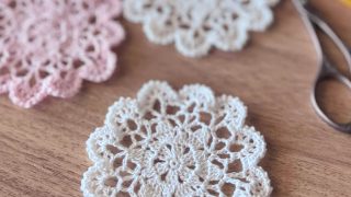 アミュレットモチーフの編み図（丸めの花型）（#doily_031)｜レース